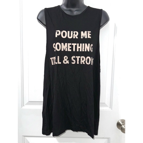 License to Boot Black tank top “Pour Me Something Tall & Strong” - Picture 1 of 5